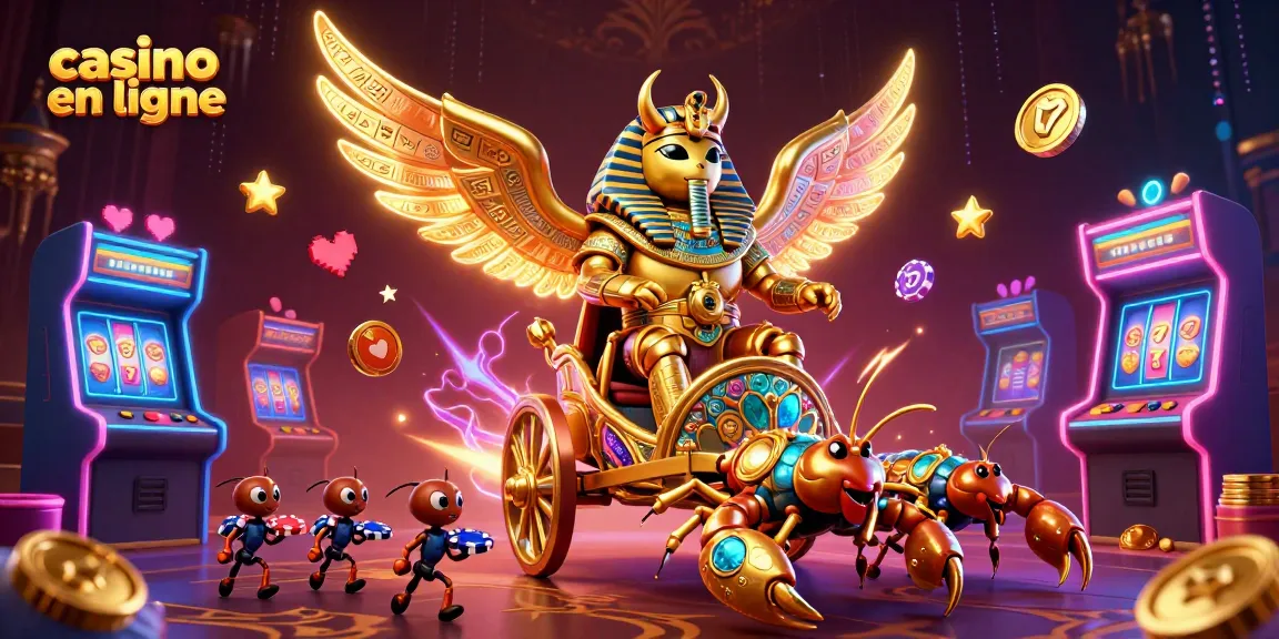Découvrez le monde passionnant du casino en ligne avec cette illustration dynamique et colorée.