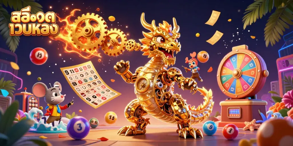 Engage in thrilling entertainment on สล็อตเว็บตรง with a captivating golden dragon and dynamic lottery elements.