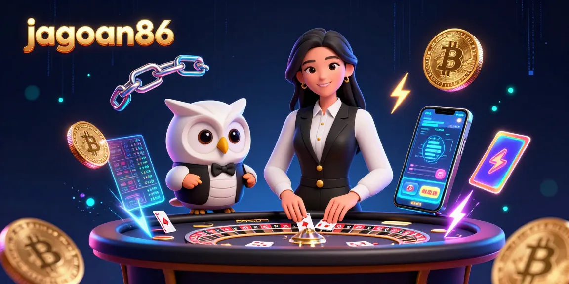 Engage in thrilling baccarat with jagoan86's elegant dealers and dazzling crypto elements.