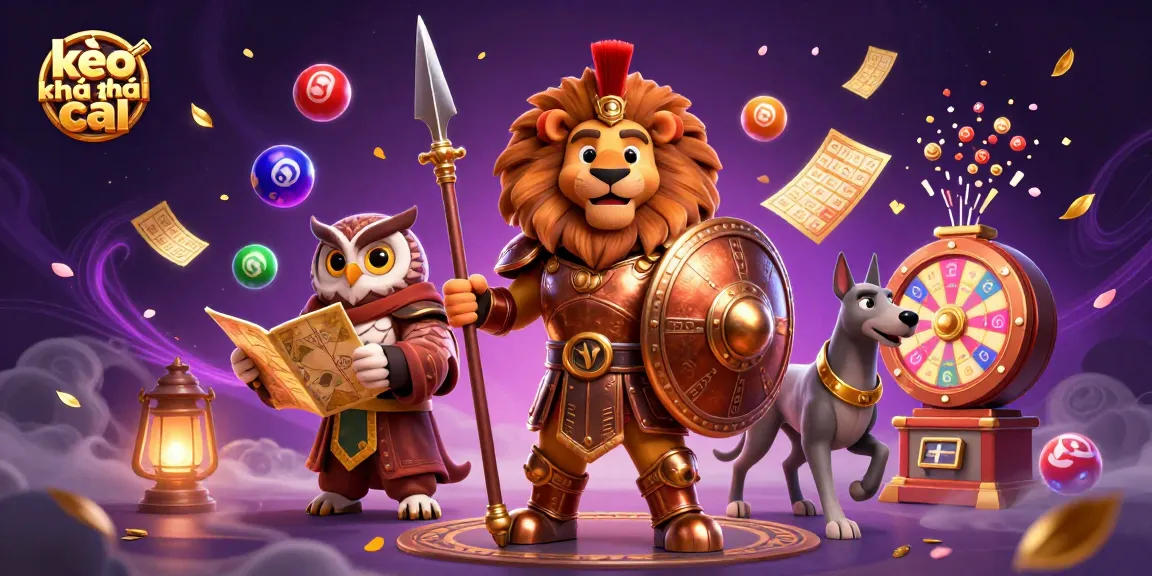 Experience kèo nhà cái thrills with colorful lottery elements in a vibrant 3D illustration.
