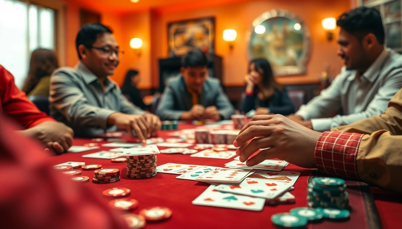 Engaging Yono Rummy players enjoying a lively game night with colorful cards.