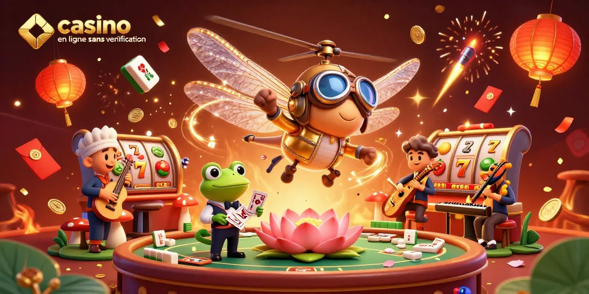Jouez dans un casino en ligne sans vérification avec un pilote en hélicoptère et un croupier grenouille.
