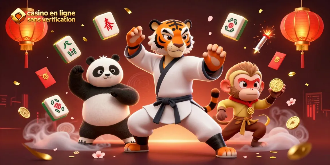 Vivez l'excitation d'un casino en ligne sans vérification avec un tigre maître kung fu et ses disciples.