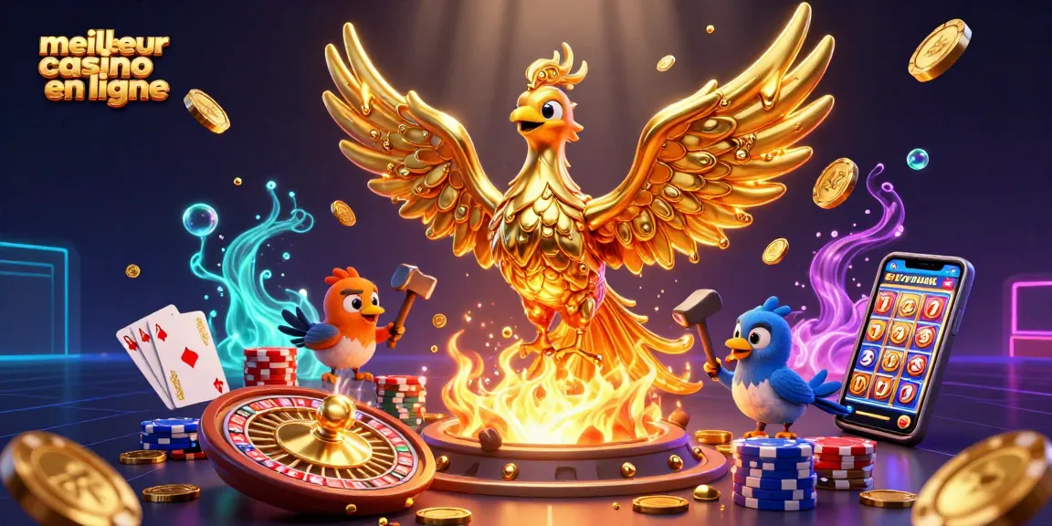 Venez explorer le meilleur casino en ligne avec une illustration 3D captivante de la chance et des gains !