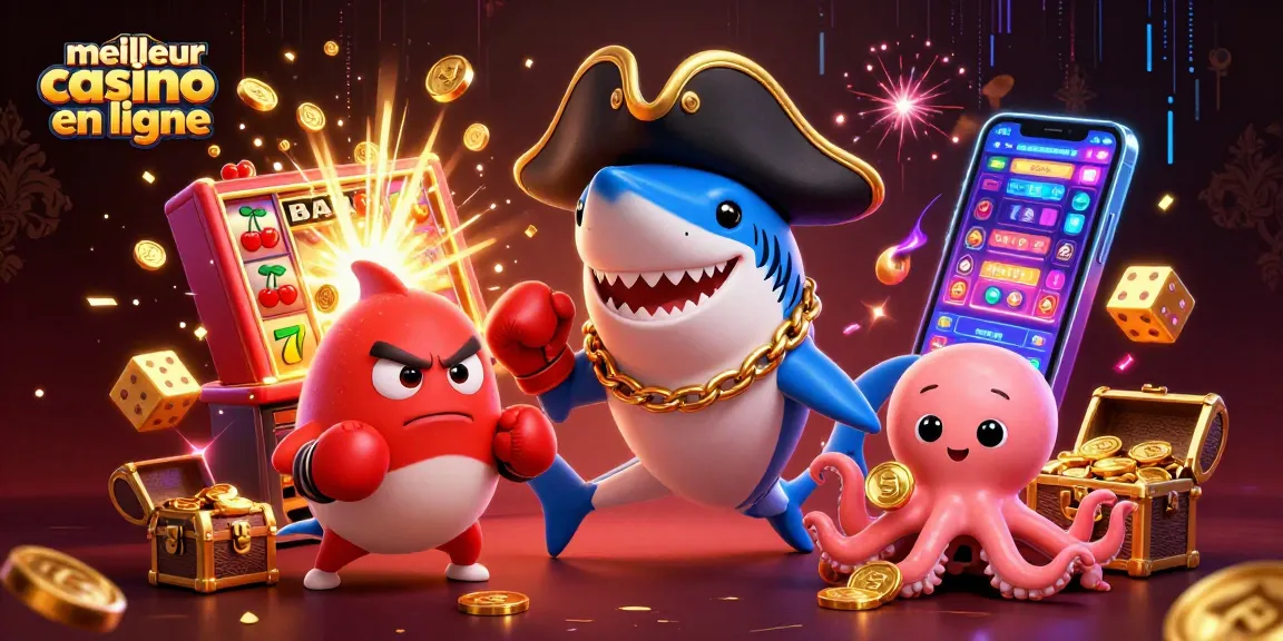 Gagnez des jackpots au meilleur casino en ligne avec un requin pirate et des jeux captivants.