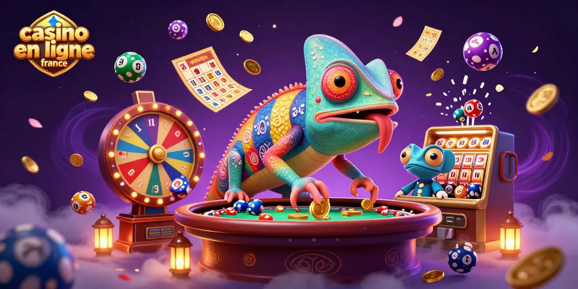 Jouez au casino en ligne France avec des personnages colorés et des éléments de jeu dynamiques.