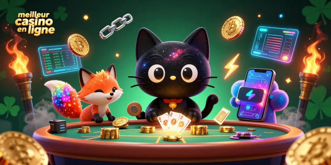 Jouer au meilleur casino en ligne avec notre chat gravitationnel et son renard nébuleux dans un univers cosmique.