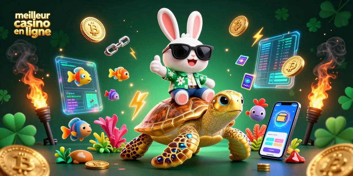 Volez vers les gains dans le meilleur casino en ligne avec un lapin chanceux et une tortue dorée.
