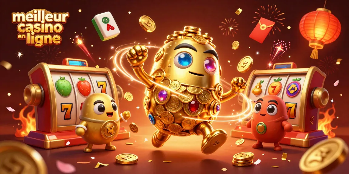 Jouez au meilleur casino en ligne avec des éléments captivants, incluant un golem doré et des rouleaux de machines à sous.