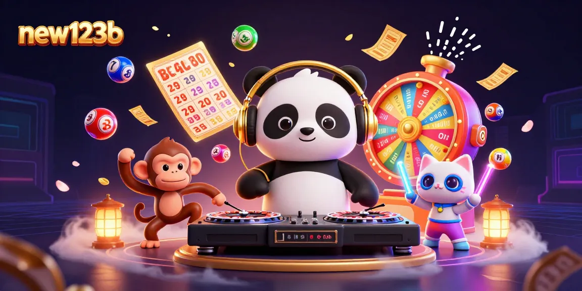 Bet gamers win exciting rewards at new123b, featuring vibrant colorful lottery elements.
